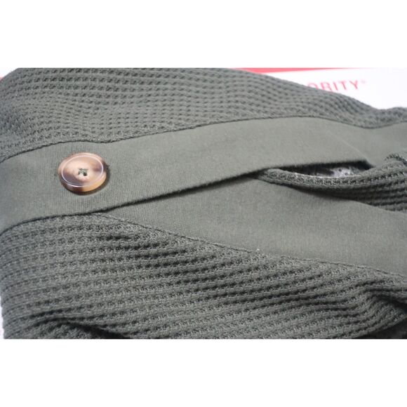 Point Collection Green Waffle V-neck Cardigan Small EUC - Picture 4 of 8